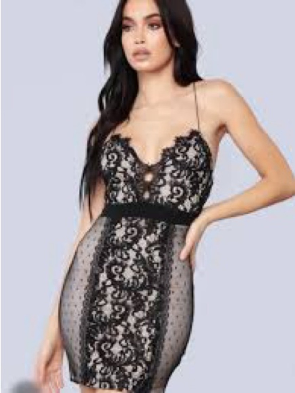Pretty little thing LACE INSERT DRESS black NWT 8
